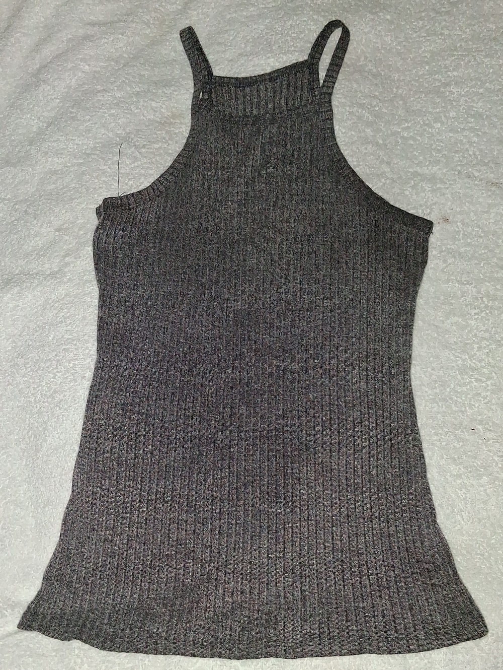 SHEIN Dark Gray Ribbed Halter Tank